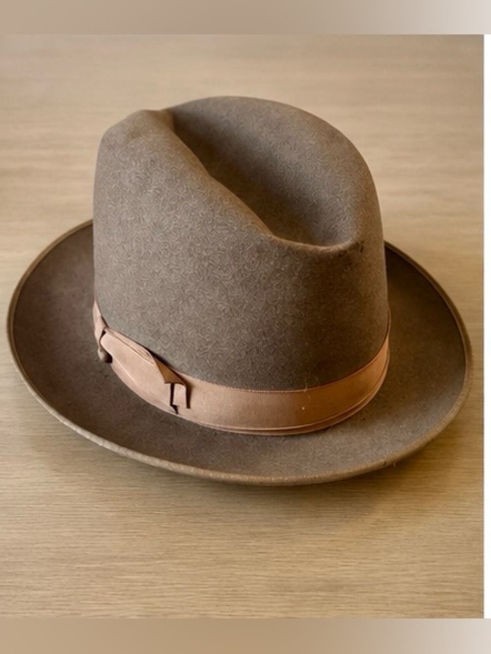 Vintage Mallory Brown Fedora Hat 7 1/4 Leather Band New York 1940s